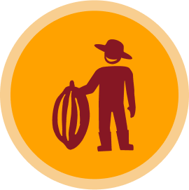 man with cocoa pod
